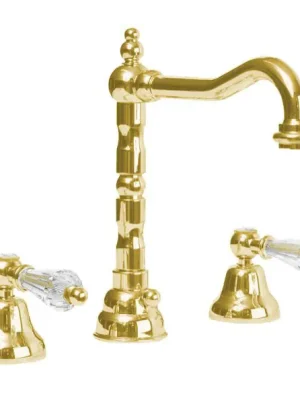 Zlatá umyvadlová retro vodovodní baterie Bianchi DIAMOND 1032ORO, křišťál Swarovski Merkproduct