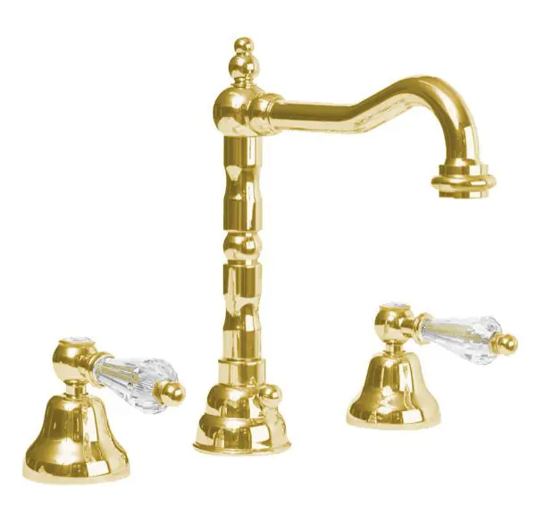 Zlatá umyvadlová retro vodovodní baterie Bianchi DIAMOND 1032ORO, křišťál Swarovski Merkproduct