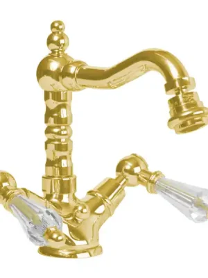 Zlatá bidetová vodovodní baterie Bianchi DIAMOND 1037ORO, retro, křišťál Swarovski Hoge Kwaliteit