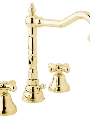 Tříotvorová retro vodovodní baterie umyvadlová Bianchi OLD FASHION 1032ORO, zlato Laatste Kans