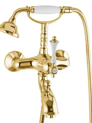 Retro nástěnná vodovodní baterie vanová Bianchi LIBERTY 1023ORO, 150 mm, zlato Nieuw