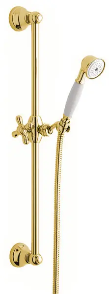 Retro sprchový set Bianchi OLD FASHION 6130ORO, tyč 60 cm, hadice 150 cm, sprcha, zlatý Tijdelijk Beschikbaar