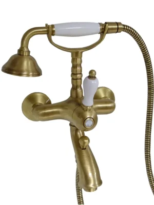Nástěnná vanová vodovodní baterie Bianchi EUROPA 1023VOT, 150 mm, retro, stará mosaz Direct Beschikbaar