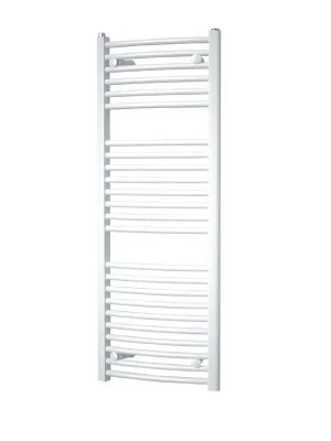 Koupelnový zaoblený topný žebřík Isan GRENADA RADIUS bílý RAL 9010, 935 x 450 mm Nieuw