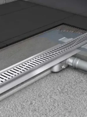 Dokud Zásoby Vydrží Podlahový nerezový žlab RIHO s horizontální přírubou - řada C, délka 1185 mm, 50 mm sifon