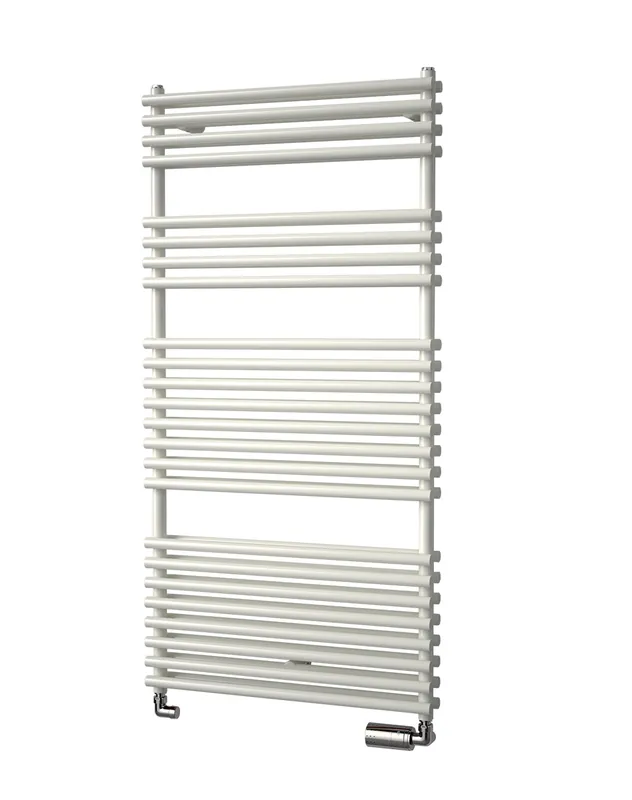 Koupelnový topný žebřík Isan IKARIA DOUBLE bílý RAL 9010, 1212 x 600 mm Lage Kosten