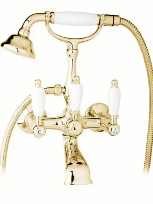 Vodovodní nástěnná baterie vanová Bianchi FIRST 1023ORO, retro styl, rozteč 150 mm, zlato Dagaanbieding
