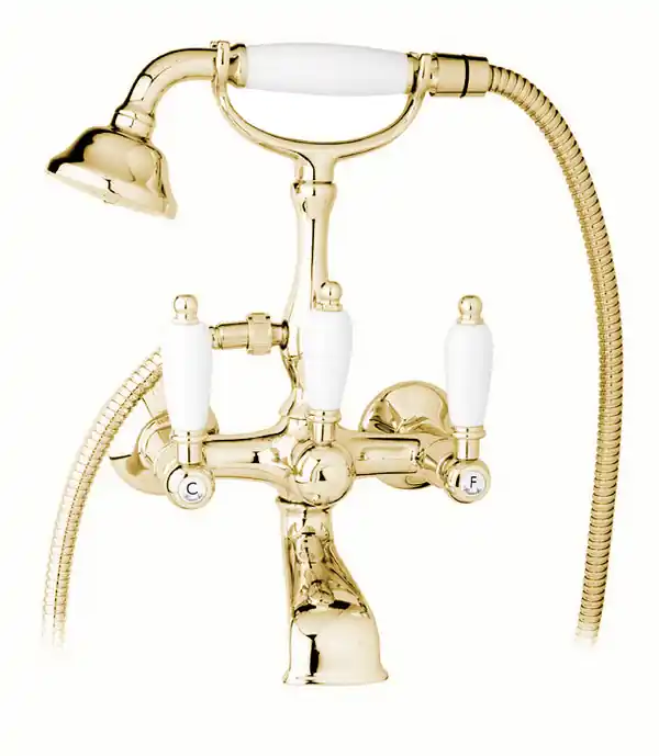 Vodovodní nástěnná baterie vanová Bianchi FIRST 1023ORO, retro styl, rozteč 150 mm, zlato Dagaanbieding