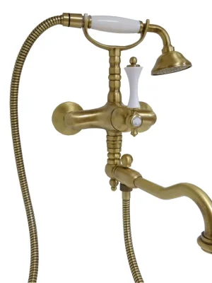 Retro vodovodní baterie vanová nástěnná Bianchi LIBERTY 1083VOT, rozteč 150 mm stará mosaz Laatste Kans