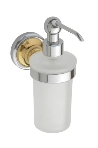 Dávkovač tekutého mýdla 250 ml Bemeta RETRO 144209018 chrom a zlato / mléčné sklo Tijdelijk Beschikbaar