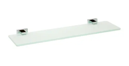 Designová skleněná polička Bemeta PLAZA 118102042, šíře 520 mm, chrom / mléčné sklo Rechtstreeks Van De Fabrikant