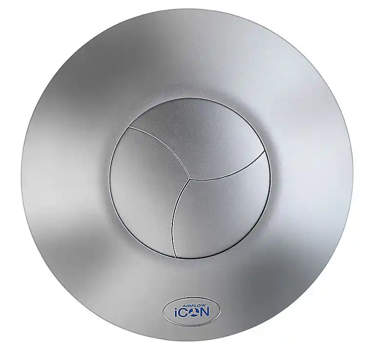 Ventilátor do koupelny a WC AIRFLOW iCON 15, 197 mm, barva stříbrná, 72003, 69 m3/h. Speciale Aanbieding