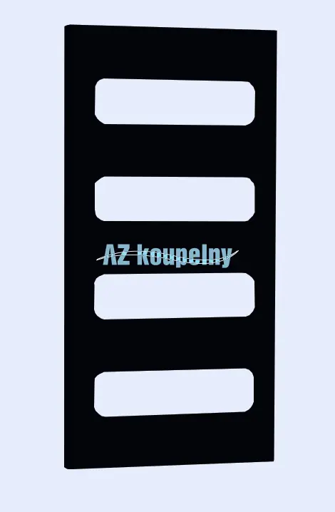 Alleen Vandaag Koupelnový topný žebřík P.M.H. RETRO RTB - 600 x 1200 mm, černá - lesklý lak