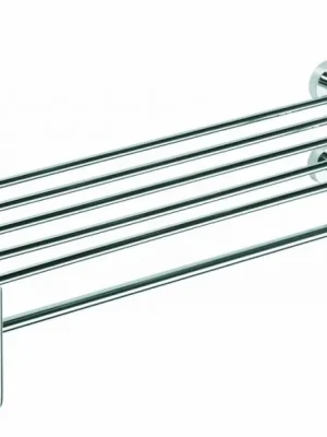 Dvojitá polička na ručníky s hrazdou Bemeta OMEGA, 104205102, 655 mm, chrom Weekendaanbieding