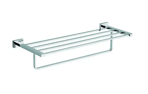 Weekendaanbieding Hranatá polička na ručníky s hrazdou Bemeta PLAZA, 118104122, 585 x 210 mm, chrom