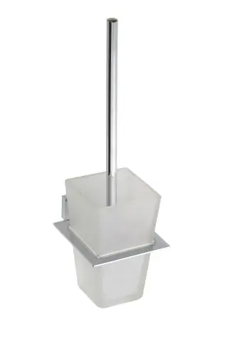 Veilige Betaling Designová WC štětka se skleněnou miskou Bemeta PLAZA, 118113012, chrom / mléčné sklo