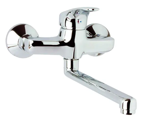 Dřezová baterie nástěnná Mereo SONÁTA CB302AN, rozteč 100 mm, ploché ramínko 210 mm, chrom Koop Vandaag
