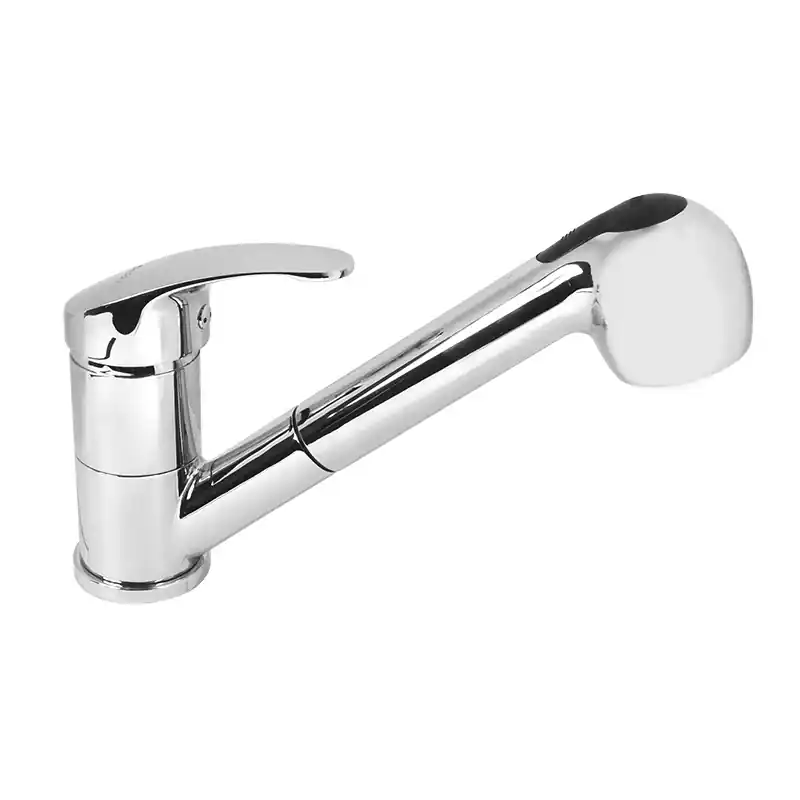 Designová dřezová baterie stojánková s výsuvnou sprchou Mereo SONÁTA CB350N, chrom Koopje