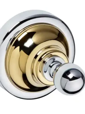 Beperkte Voorraad Designový malý nástěnný věšáček Bemeta RETRO 144206138 chrom a zlato, 65 x 65 mm