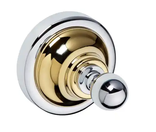 Beperkte Voorraad Designový malý nástěnný věšáček Bemeta RETRO 144206138 chrom a zlato, 65 x 65 mm