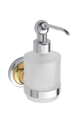 Lage Kosten Dávkovač tekutého mýdla MINI 200 ml Bemeta RETRO 144209108 chrom a zlato / mléčné sklo