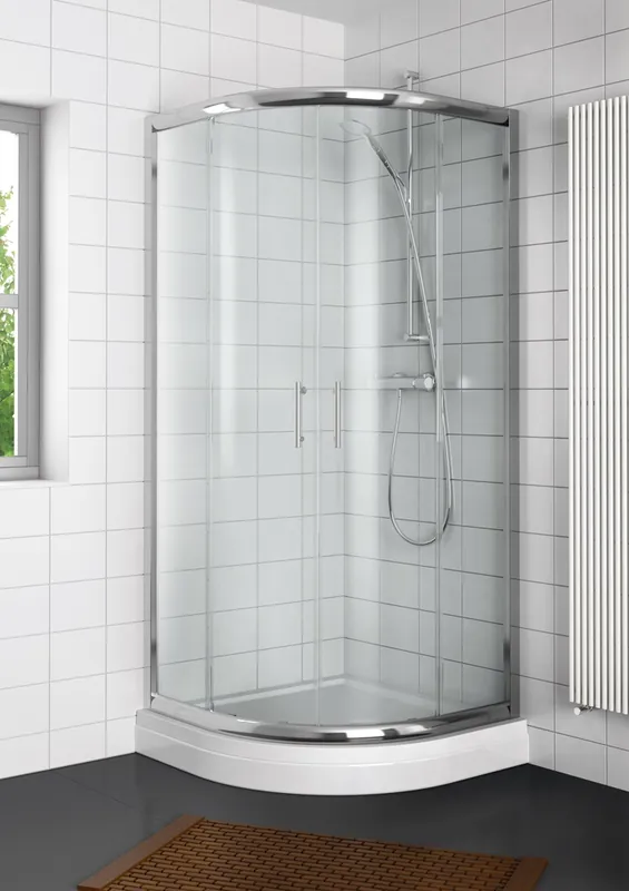 Betaalbaar Sprchový kout čtvrtkruhový Riho HAMAR GR32200, 80 x 80 cm, R55, čiré sklo 6 mm, chrom