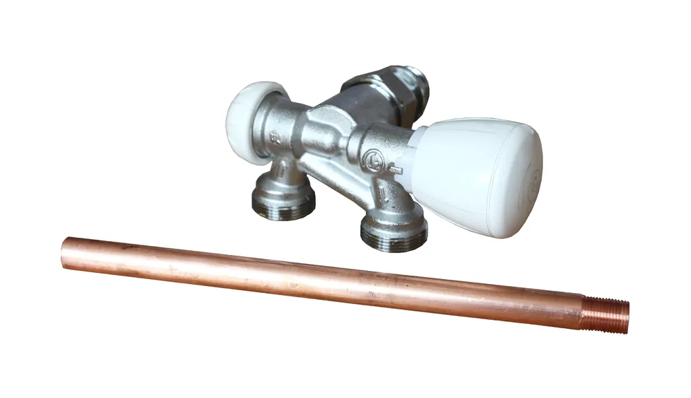 Termostatický ventil R357, jednobodové připojení žebříků, 1/2" x 18, rohový pravý, chrom Fabrieksprijs