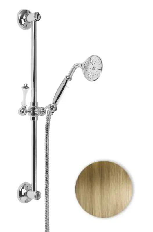 Retro sprchový set Bianchi LIBERTY 6640VOT, s hadicí a sprškou Elegant, stará mosaz Lage Kosten