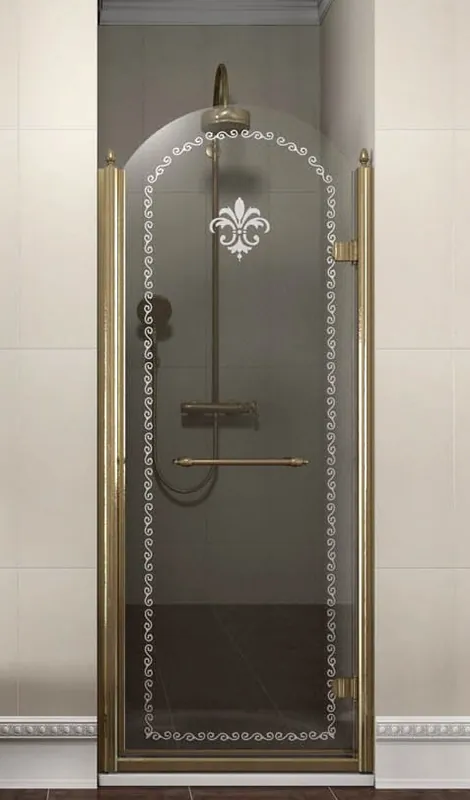 Hoge Kwaliteit Retro sprchové dveře do niky otočné Gelco ANTIQUE, GQ1390R, bronz, 90 cm, pravé