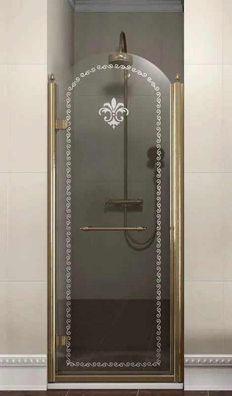 Exclusieve Aanbieding Retro sprchové dveře do niky otočné Gelco ANTIQUE, GQ1290L, bronz, 90 cm, levé